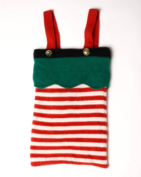 Wool knit santa sack with bells