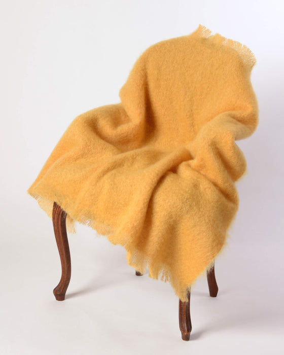 Mohair Throw NZ - Yellow Ochre