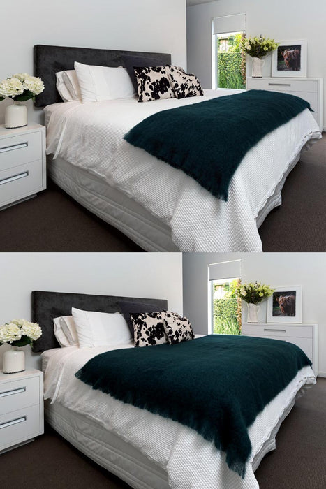 Mohair Blanket Australia - Bottle Green