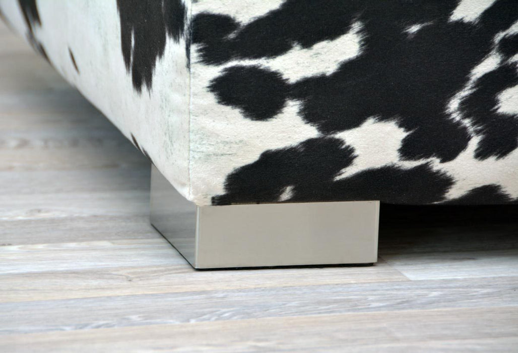 Deco Ottoman Feet 4cm Tall - Stainless Steel with Wood Block