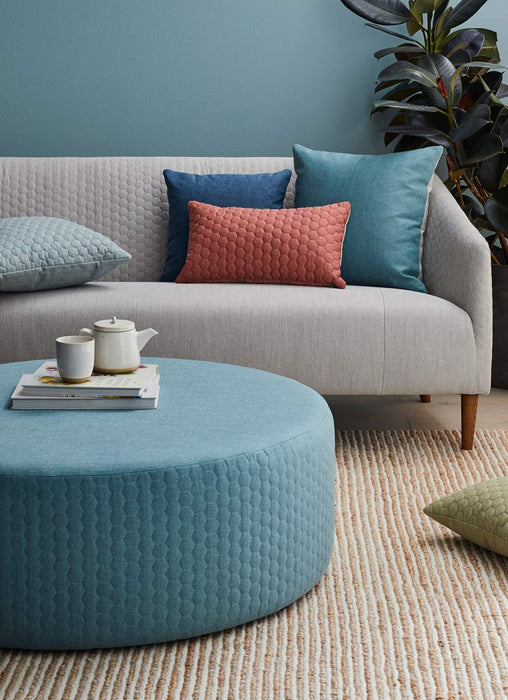Round fabric ottoman 100cm diameter