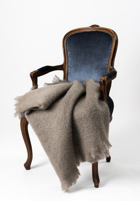 Mohair Throw New Zealand - Manuka Taupe