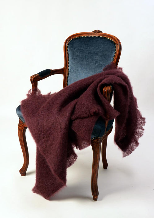 Mohair Throw NZ Mulberry Wine