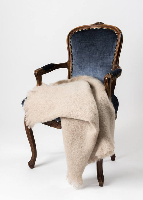 Mohair Throw NZ Paper Beige