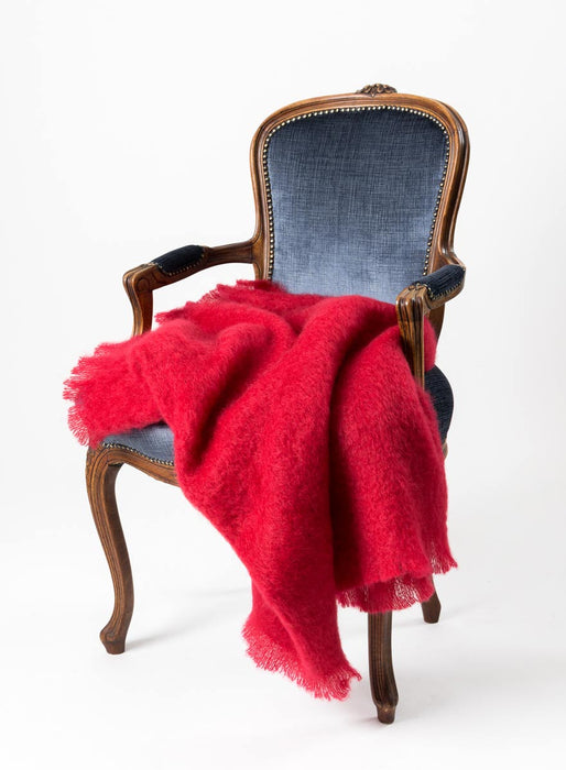 Mohair Blanket New Zealand - Scarlet red wool blanket