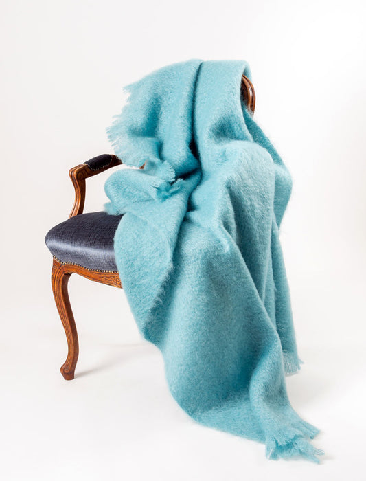 Mohair Chair Throw NZ Sea Spray