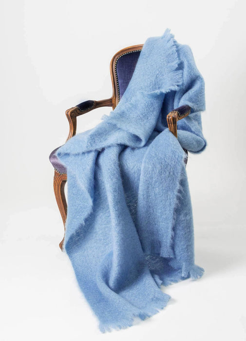 Mohair Throw NZ Sky Blue