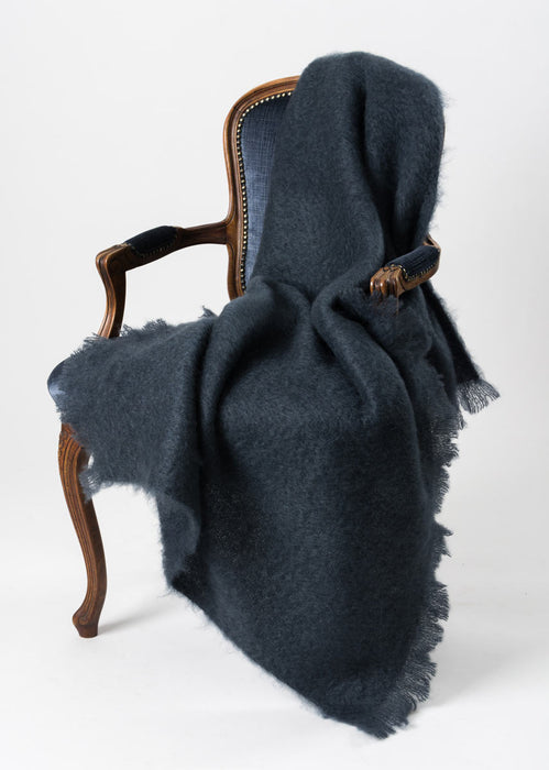 Charcoal Mohair Blanket NZ Charcoal Grey