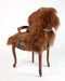 A long-wool Icelandic sheepskin in chestnut brown