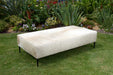 Large cowhide ottoman with black legs
