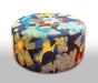 Abstract floral custom made fabric ottoman by Gorgeous Creatures