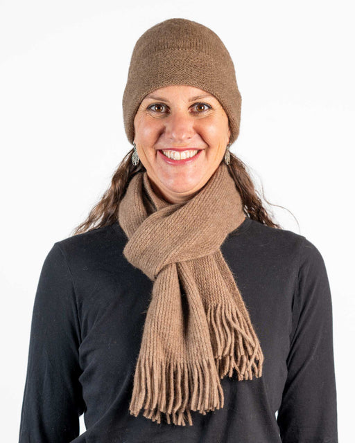 Mink possum merino wool scarf with beanie