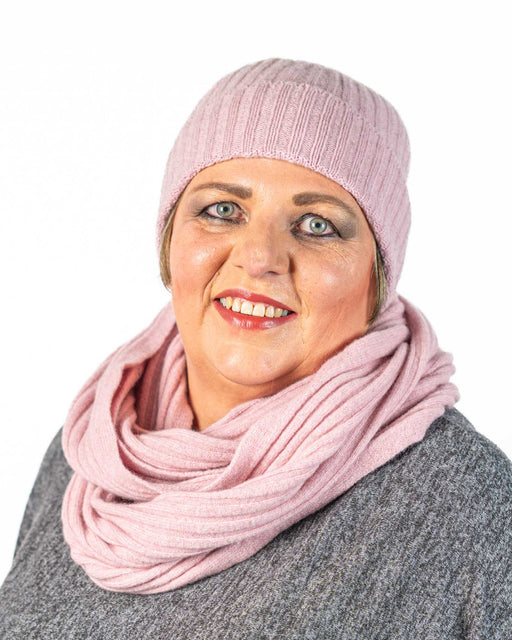 NX480 ribbed possum merino beanie Blossom Pink