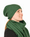 Deep sage green slouch beanie in possum merino wool NX677