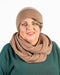 NX740 reversible possum merino wool beanie in Mink/Natural