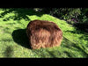 Brown Icelandic sheepskin footstool by Gorgeous Creatures