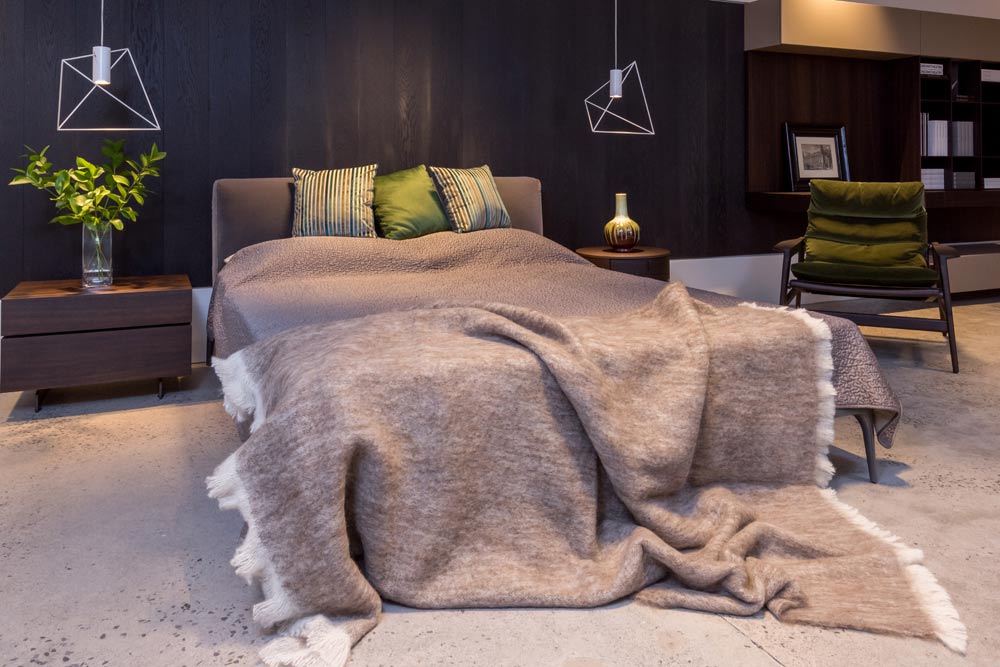 Alpaca Blanket Australia - Latte Brushed Alpaca Throw Blanket