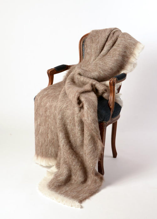 Latte Brushed Alpaca Throw Blanket