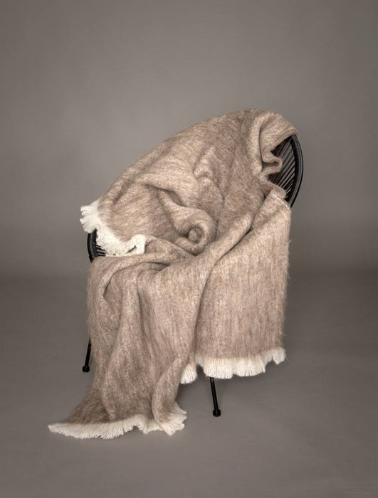 Latte Brushed Alpaca Throw Blanket