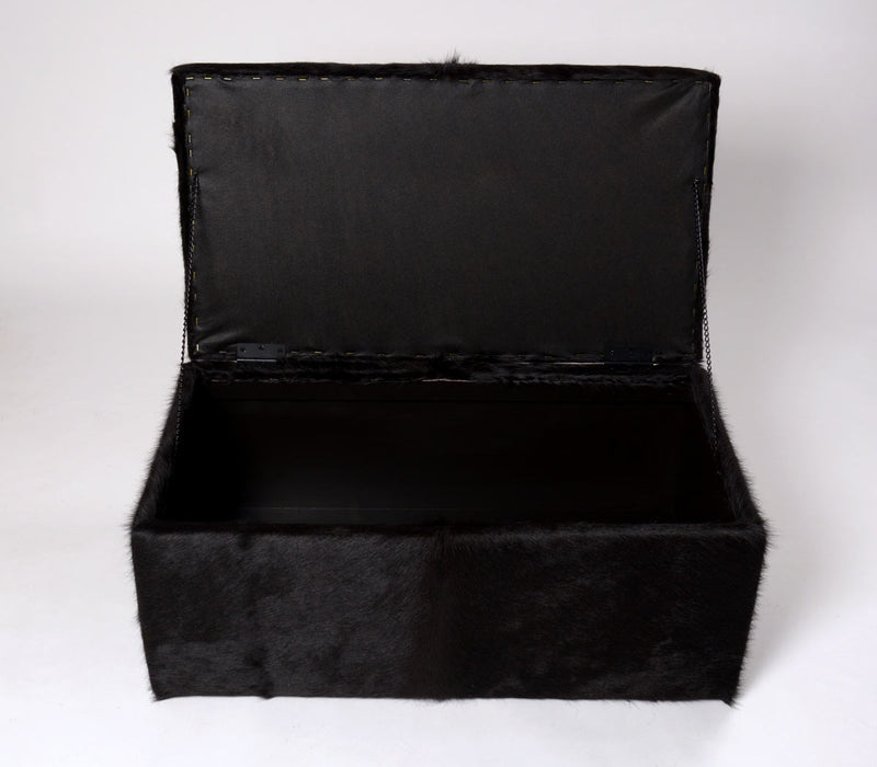 Storage ottoman box lid up NZ made