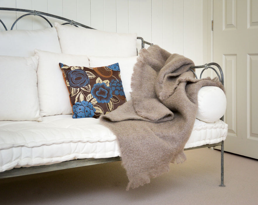  Mohair Throw NZ - Manuka Taupe