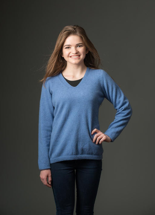Bluebell Women's Vee-Neck Merino Wool Sweater - NB396