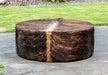 Cowhide Ottoman Round Deep Dark Exotic Brindle