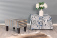 Velvet stripe fabric footstool NZ made
